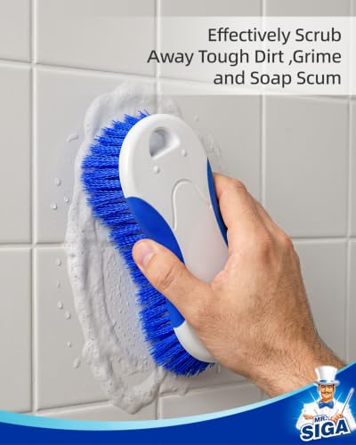 Multi Purpose Heavy Duty Scrub Brush (White & Blue / 6.3" x 2.36" x 1.57" (16 x 6 x 4 cm))