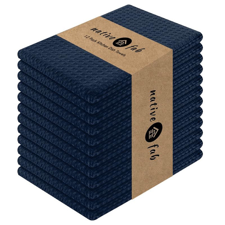 Cotton Kitchen Towel with Hanging Loop 16x26 inches (Set of 12 / Navy)