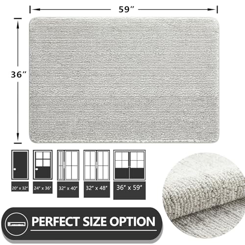 Indoor Door Mat 36"x40" (Grey / 3'0" x 5'0")