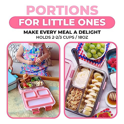 Small Stainless Steel Bento Box Lunch Container (Gentle Pink)