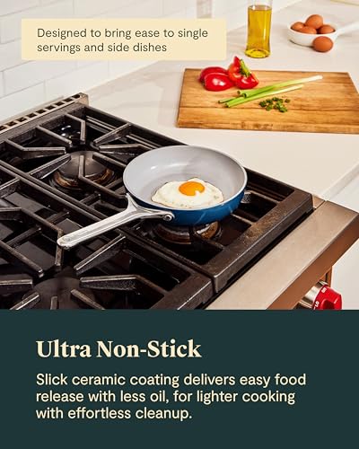 Non Stick Ceramic Mini Fry Pan with Glass Lid (1x 8 IN / Perracotta)