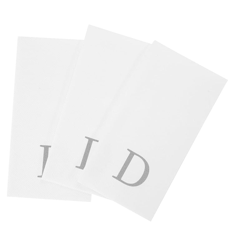 Silver Letter D Monogram Linen (Silver / 2000 Count / D)