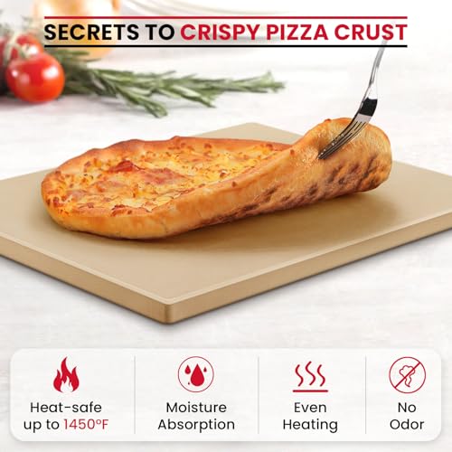 15 x 12 Inch Rectangular Pizza Stone for Oven and Grill (15'' x 12'' Rectangular)