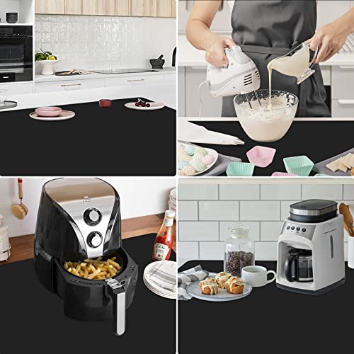 2 Pieces Silicone Mats for Countertop (XXL-32" x 24"x 0.06" / Black)
