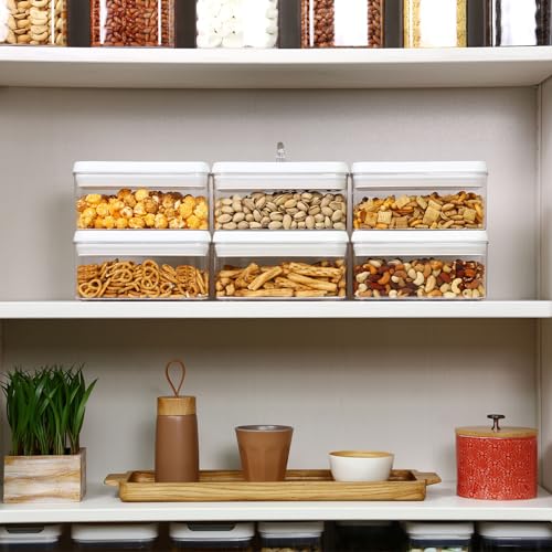 Flip Tite Food Storage Container with Lid 4” RECTANGLE Airtight Ring Flip Lock Top (White / 4")