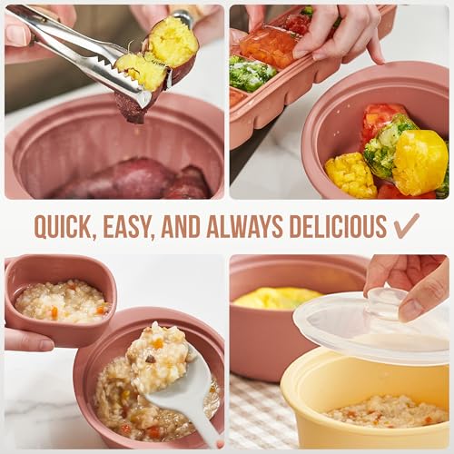 27oz Platinum Silicone Microwave Steamer Pot with Handle & Lid (27oz / Butter Yellow)