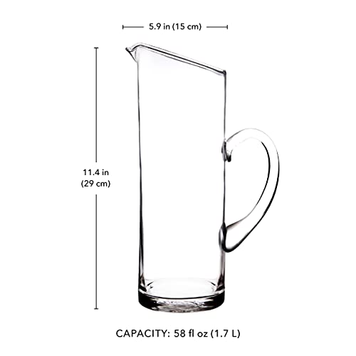 Glass Water Pitcher with Spout (Clear / 58 Ounces)
