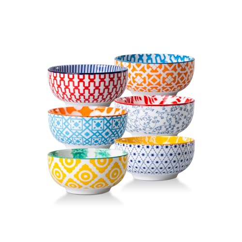 4 Oz Ceramic Mini Dipping Bowls Set of 6 (Assorted Colors / 4oz)