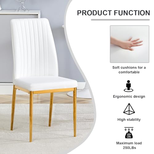 White Golden Dining Chairs Set (G- White)
