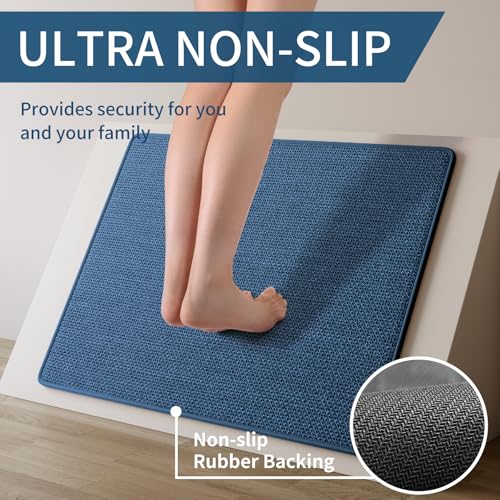 Extra Long Kitchen Runner Rugs Kitchen Mat Non Slip Blue 17"x95" (A- Blue / 17"x95")