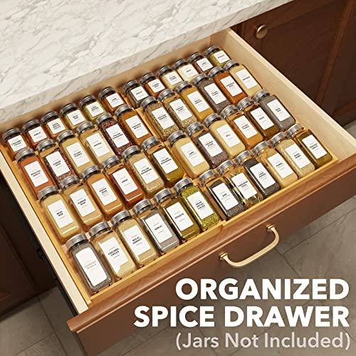 Bamboo Spice Drawer Organizer (12" to 23" Wide / Natural)