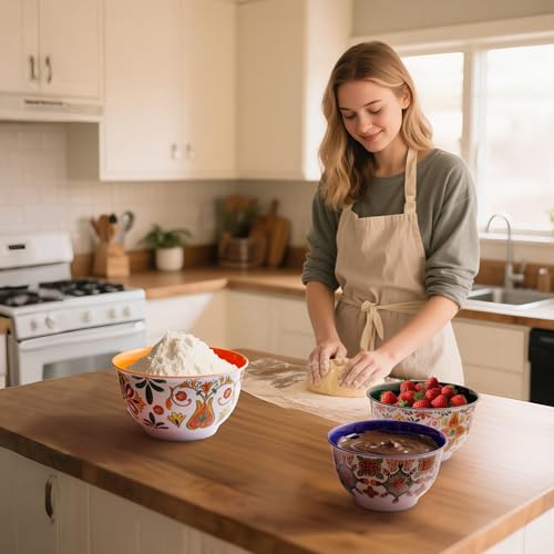 Melamine Mixing Bowl Set with Lids (Aztec Bloom / Large)