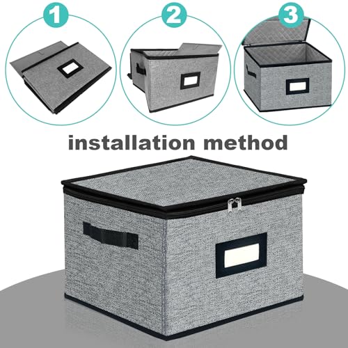 China Storage Containers (Dark Grey / 2 Pack Plate Storage Containers 12x12)