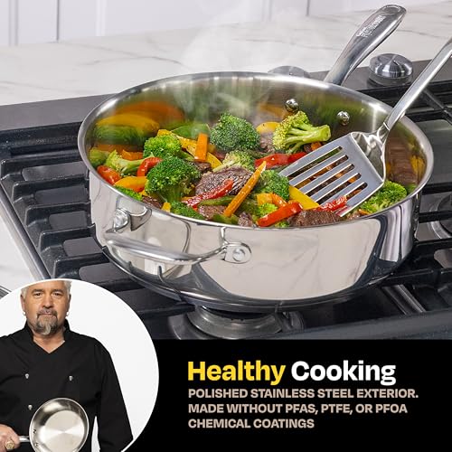 5 Qt Stainless Steel Sautepan with Lid (5 Quart)