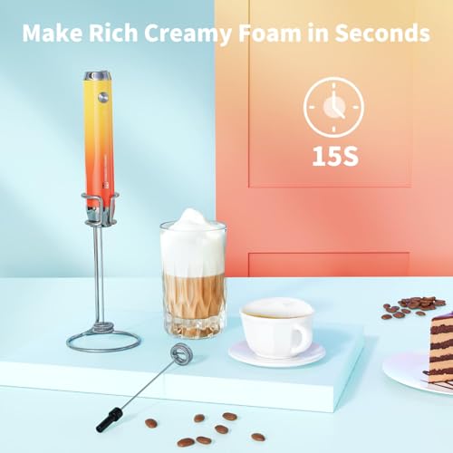 LunaFro Rechargeable Milk Frother (Gradient Orange)