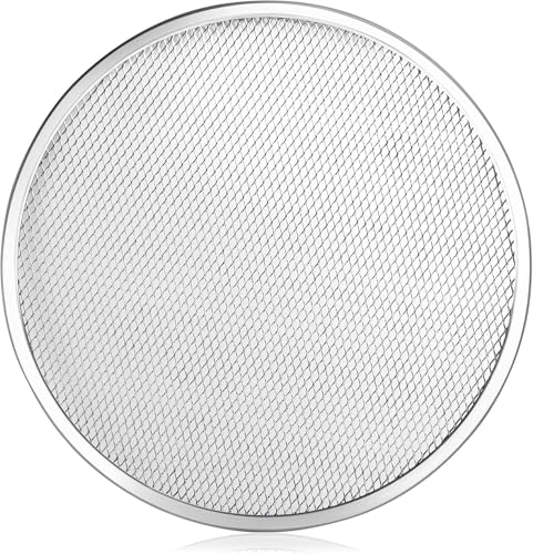Restaurant Grade Seamless Aluminum Pizza Baking Screen (14-Inch / Silver)