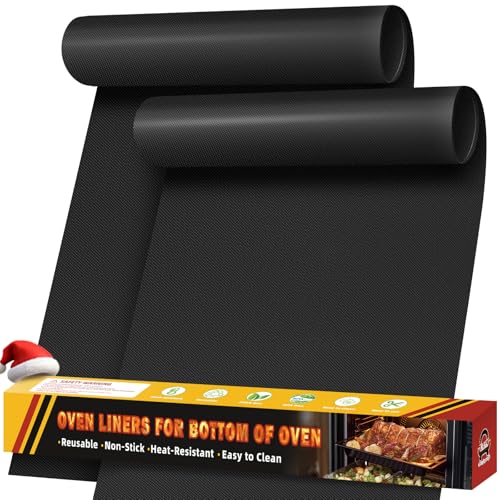 2 Pack Oven Liners for Bottom of Oven (25 Inch 2 Pack / Black)