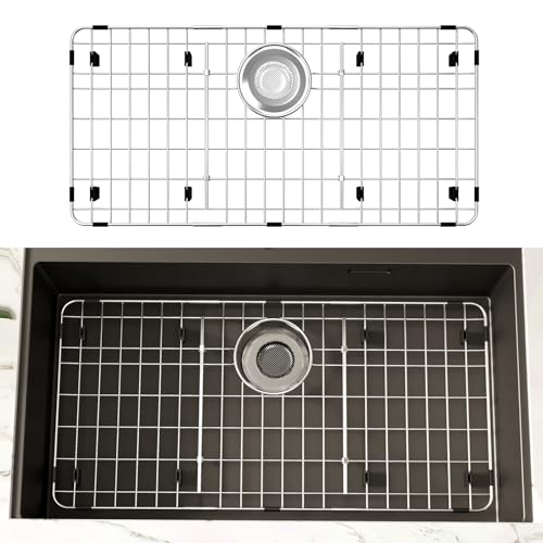 27.5'' x 13.5'' Stainless Steel Sink Protector with Sink Strainer (27.5''x13.5''/Rear Drain)