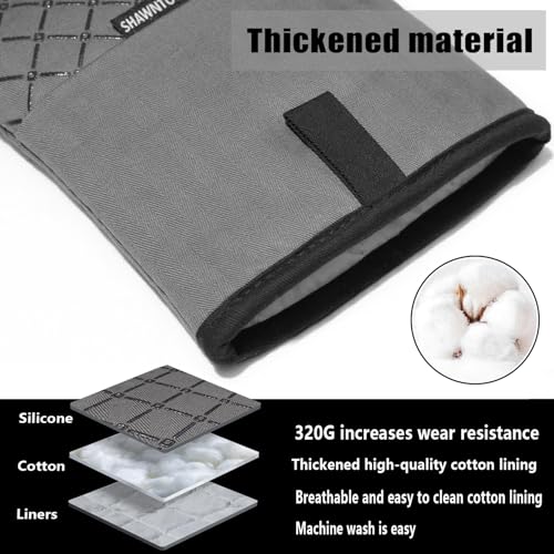 Oven Mitts and Pot Holders Sets 6pcs (Black)