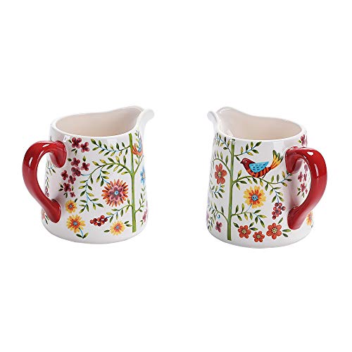 Red Spring Bird Ceramic Sugar and Creamer Set (Red Spring Bird)