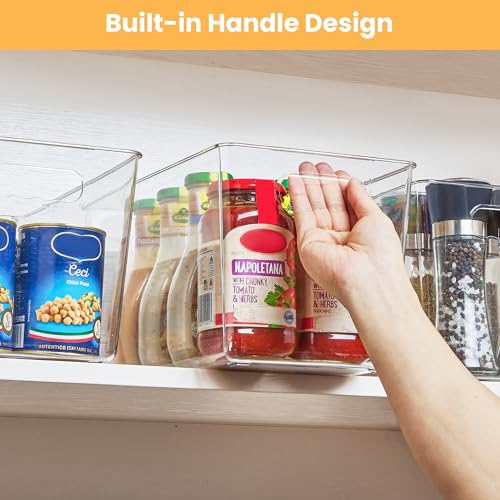 4 Pack Clear Storage Bins (XL(13"L x 7.4"W x 7"H))