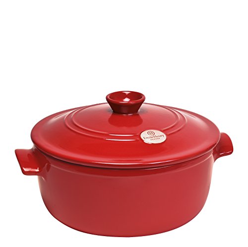 Flame Round Stewpot Dutch Oven (Burgundy / 4.2 Quart)