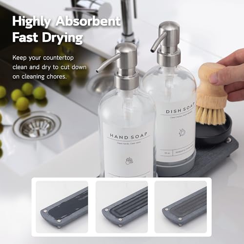 Luxury] Kitchen Soap Dispenser Set (Transparent Bottle + Silver Pump)