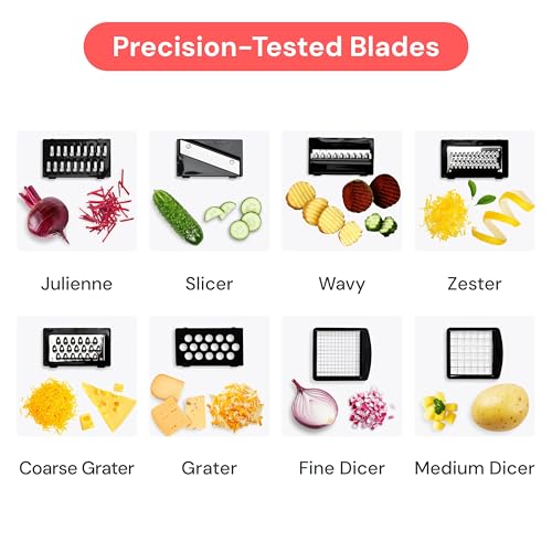Pro Original Vegetable Chopper & Mandoline Slicer 8 (Black / 8 in 1)
