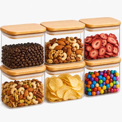 Small Glass Containers with Lids 0.7 Qt (0.7 qt x 6)