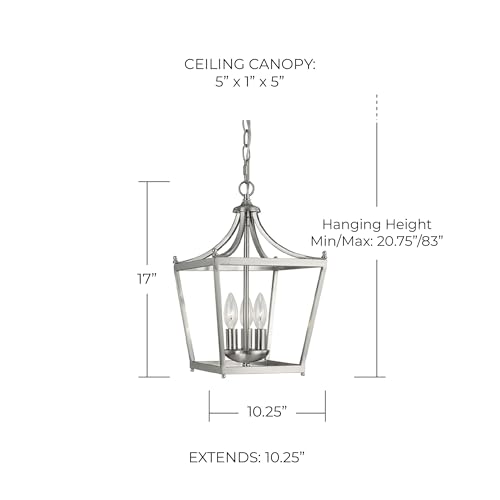 Capital Lighting 4036MB Stanton Geometric Metal Open Frame Lantern Foyer Pendant (3-Light / Matte Black)