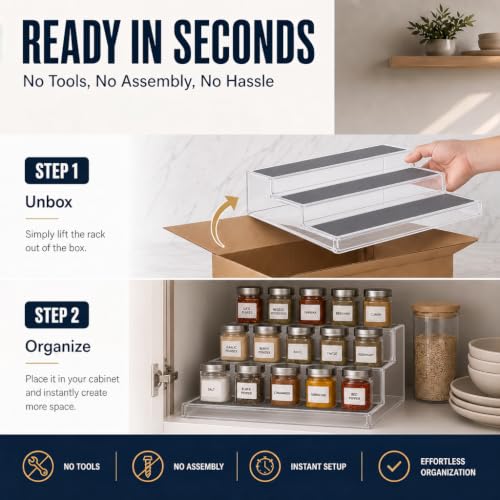 Spice Rack Organizer 3 (1-Pack / Clear)