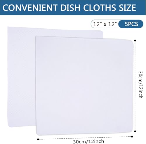 Dish Cloth for Washing Dishes Kitchen Washcloth Cleaning Cloth (White / 12inchx12inch 10pack)