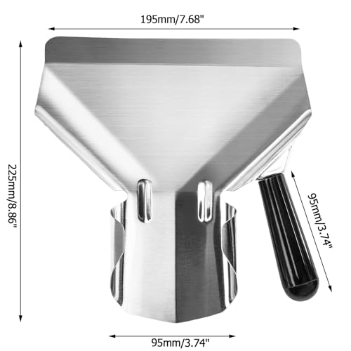 2 Pcs Stainless Steel French Fry Popcorn Scoop (Right Handle(2 Pc) / Silver)