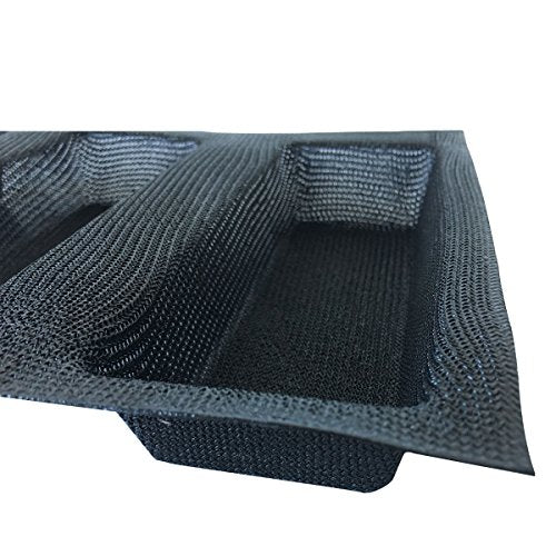 Mesh Silicone Bread Forms Square Shape Bread Molds Non Stick Bakery Tray Silicone Coated Fiber Glass Loaf Crusty Bread Bakeware For Small Toaster Oven (3 Caves 6.7" Square Shape)