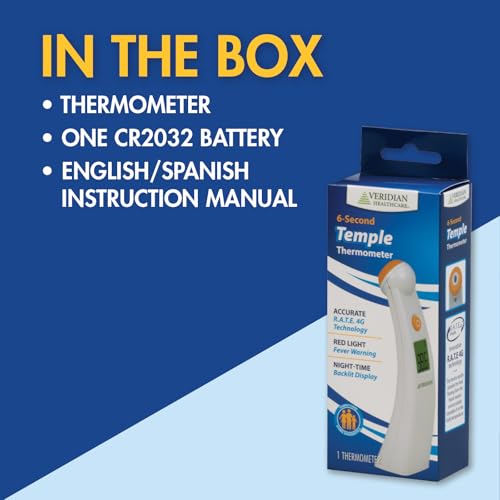 Veridian Temporal Contact Thermometer LCD Display 09 (1 Count (Pack of 1))