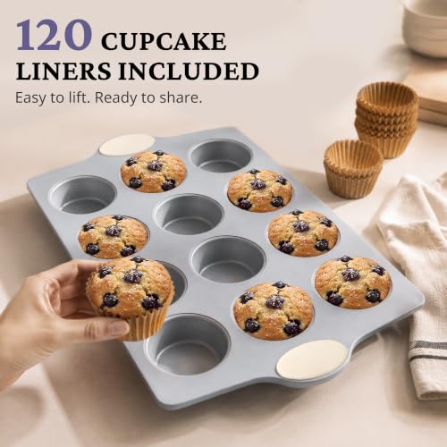 Ceramic Coated Nonstick 12 (Cream / 12 Cup Muffin Pan (1 pack))