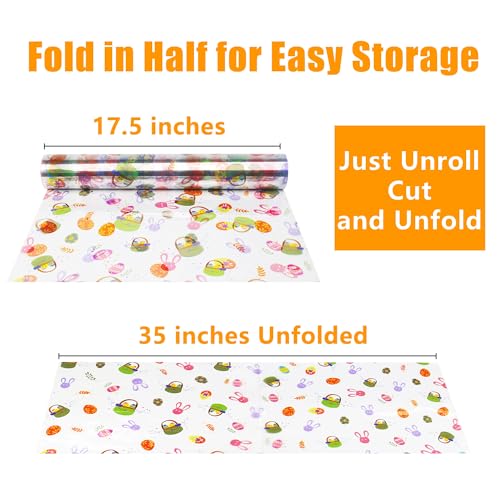 100ft Easter Cellophane Wrap Roll with Egg (Easter 35in Wide x 100ft Long)