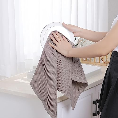 100% Cotton Waffle Weave Kitchen Dish Towels 6 (Mixed Color / 13 X 28 - 6 Pack)