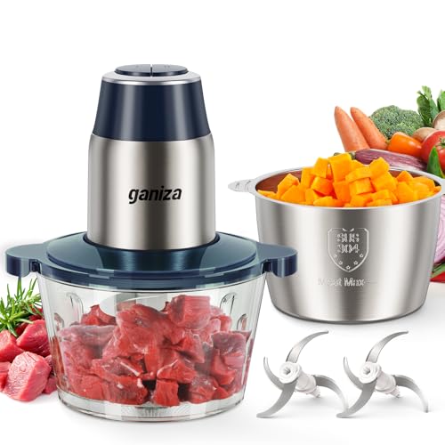 Food Processors with 2 Bowls (Blue)