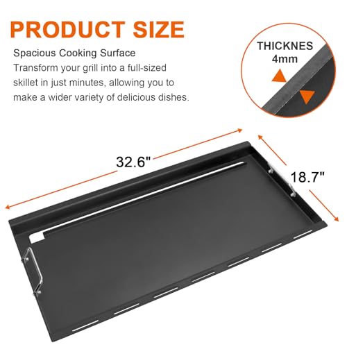 Full Size Griddle Inserts for Weber Genesis II 400 Series Gas Grills (GE400 / 32.6"x18.7")