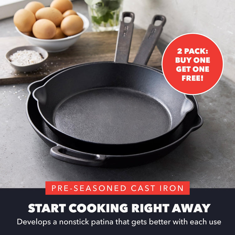 x Bobby Flay 2 Pack (8" and 10" Skillet Set / Black)