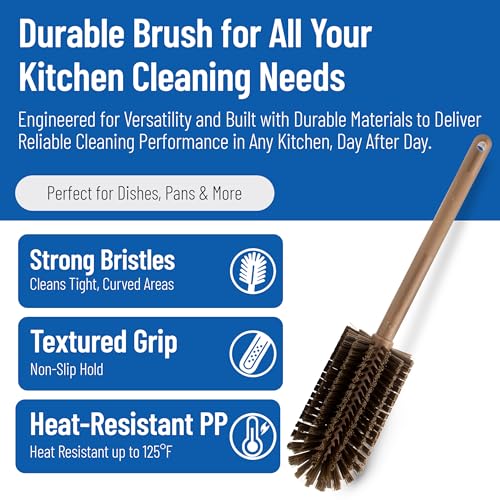 Large Water Bottle Brush Ideal for Wide (Brown)