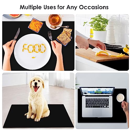 Large Silicone Mats for Kitchen Counter (05-pureblack / 27.6"L x 15.7"W)