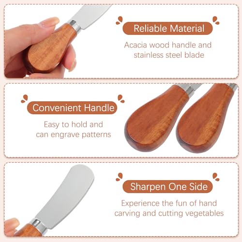 12 Set Acacia Wood Charcuterie Board with Knife (12 x 6 Inches)