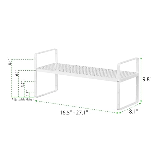 Expandable Storage Shelf (White 3 Packs / Small - 8.1"W x (16.5"-27.1")L x 9.8"H)