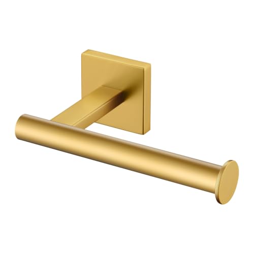 Toilet Paper Holder Tissue Paper Dispenser for Bathroom Toilet Roll Holder Wall Mounted (Brushed Gold / Vertical)
