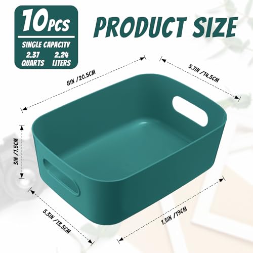Green Plastic Storage Bins (Green / 8 x 5.7 x 3 in)