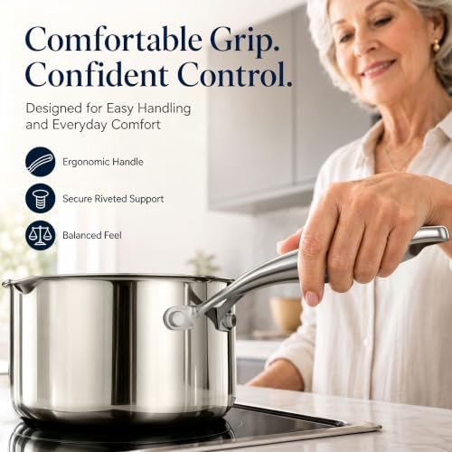 Tri Ply Stainless Steel Pot with Steamer (2.5 Quarts)