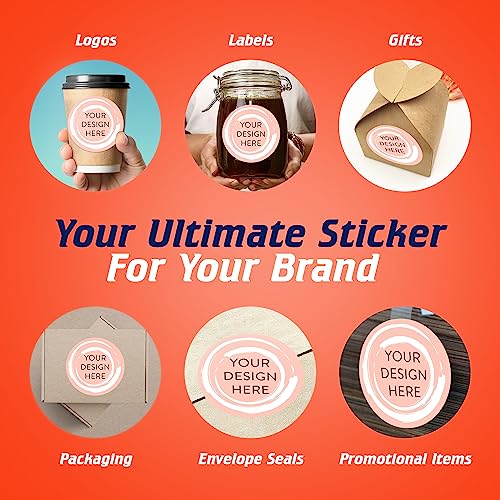 100 Custom Vinyl Stickers (Peach / 5x5)