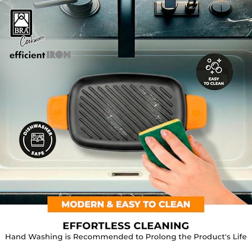 COOKWARE Efficient Iron Rectangular Ribbed Grill (Rectangular grill)